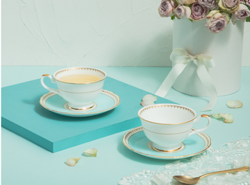 [Royal Pale Blue] 4-Piece Coffee/Tea set, Serving for 2