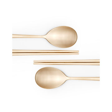 [Ye] Brass Spoon & Chopstick 2 Sets
