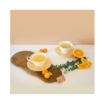 [Royal Sweet Orange] 4-Piece Coffee/Tea set, Serving for 2