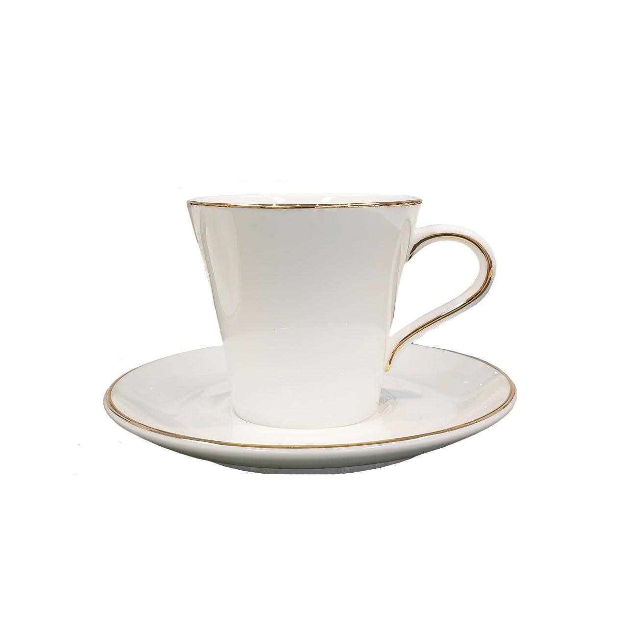 [Simple Design] Bright Gold Edge Espresso Cup & Saucer - HANKOOK