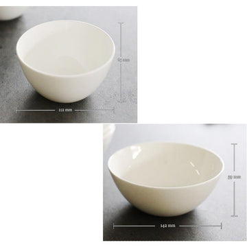 [Whitebloom] 4-Piece Rice Bowl & 4-Piece Soup Bowl