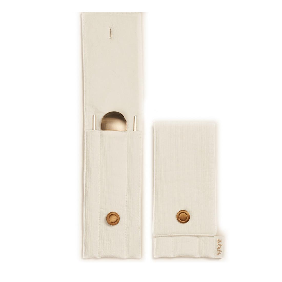 [Hohodang] Brass Spoon and Chopsticks Set with Cotton Bag HANKOOK