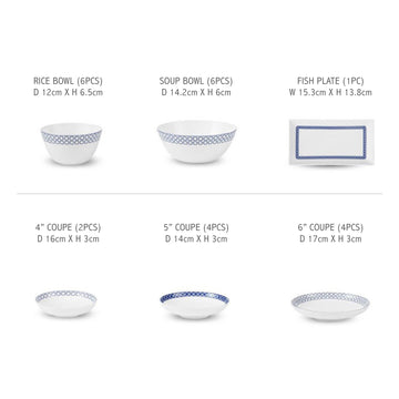 [Bluemoon] 32-Piece Home set, Serving for 6