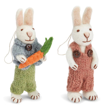 [Gry&Sif] White Bunny with Blue Jacket, Green Pants and Carrot & Rose Pants (2pc)