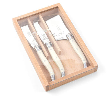 [Laguiole Jean Neron] 3-Piece Cheese Knives, IVORY