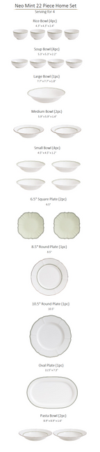 Neo Mint Dinnerware Set 22pc