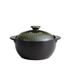 Lihan Earthenware Pot – Line Green
