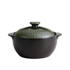 Lihan Earthenware Pot – Line Green