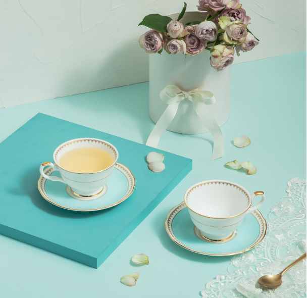 [Royal Pale Blue] 4-Piece Coffee/Tea set, Serving for 2