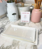 Moire Blanc Rectangular Plate
