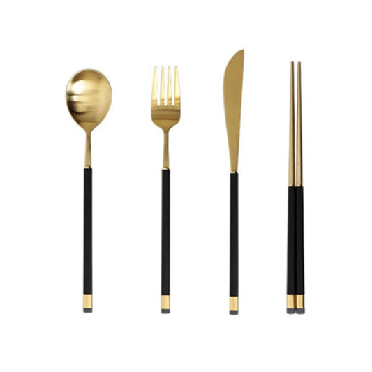 [Bogen] Kara Gold Dinner set, with Korean Spoon  (1 Set - 4 Pieces)