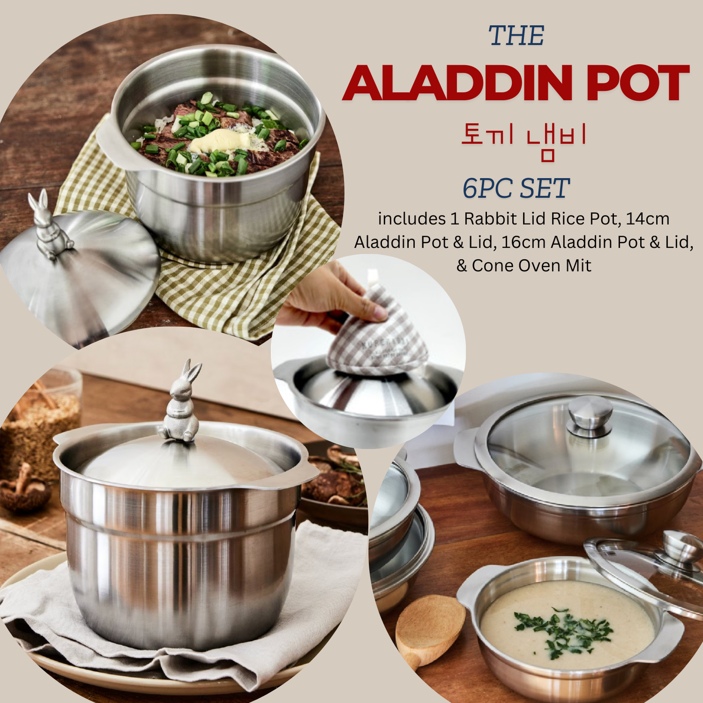 [Kuper] The Aladdin Pot  Set | Bunny Pot | Rabbit Pot | 토끼냄비 - STEAMER PREORDER