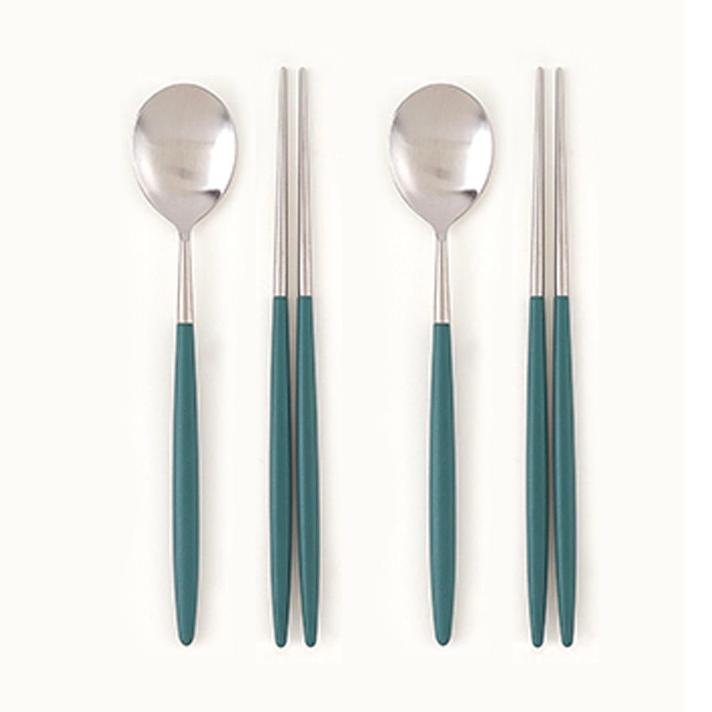 [Bogen] Matinee Solid Satin Spoon & Chopsticks, 2sets (6pc)