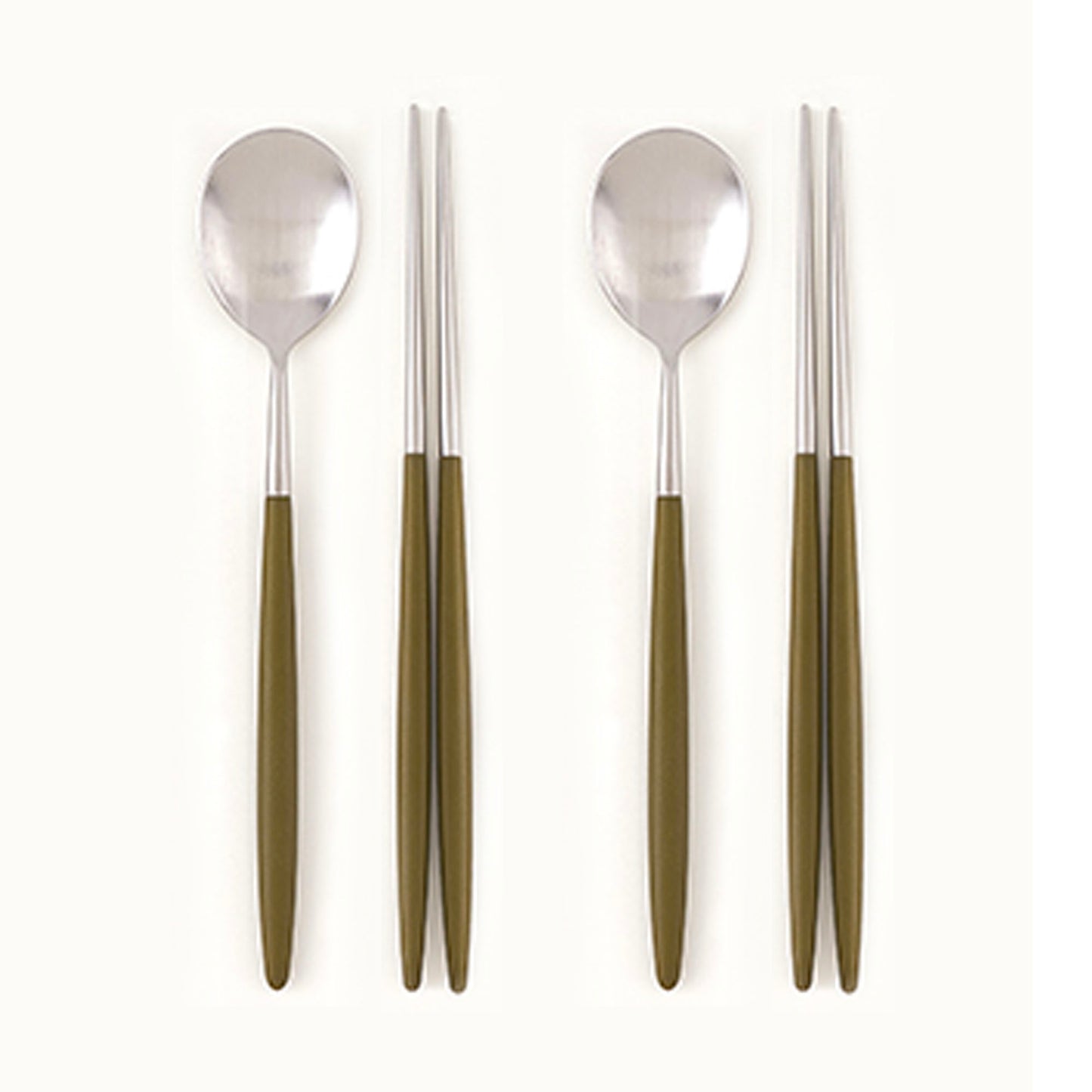 [Bogen] Matinee Solid Satin Spoon & Chopsticks, 2sets (6pc)