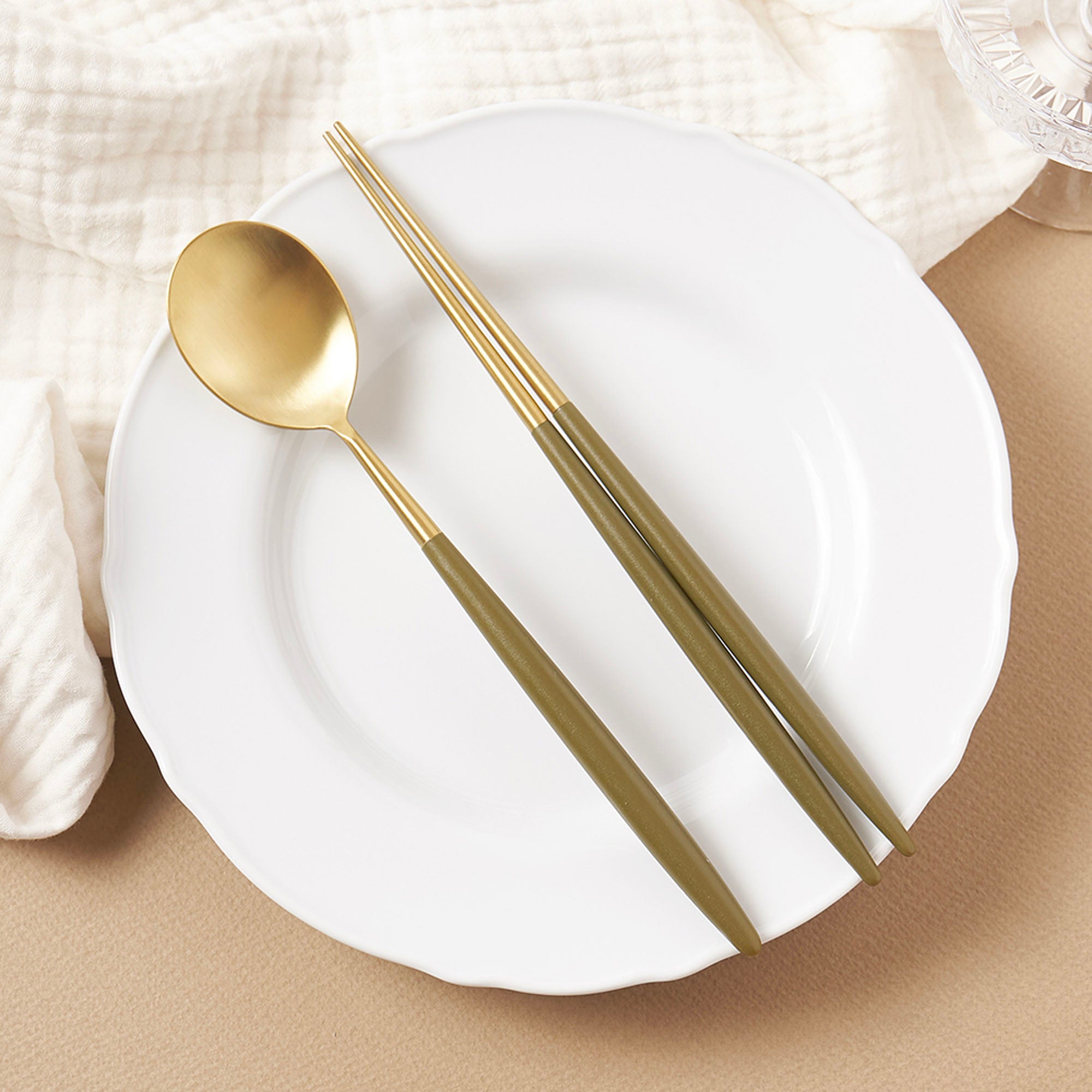 [Bogen] Matinee Solid Spoon & Chopsticks, 1sets (3pc)