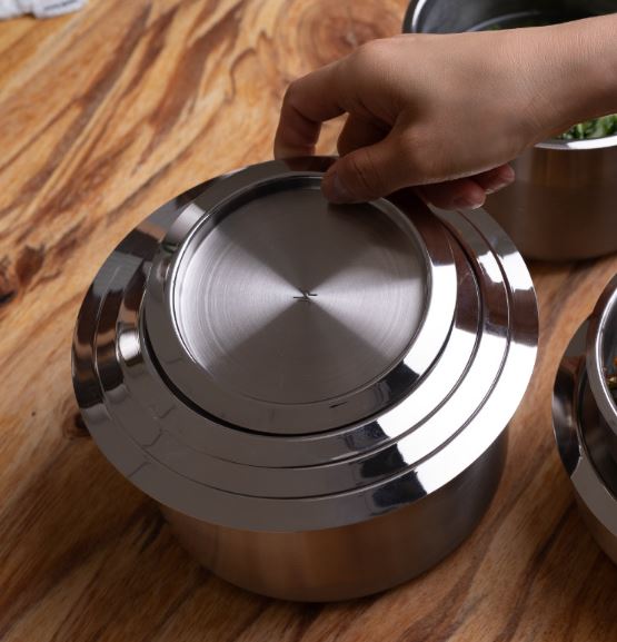 [JVR] Odorless Bowl Canister With Lid - Stainless Steel