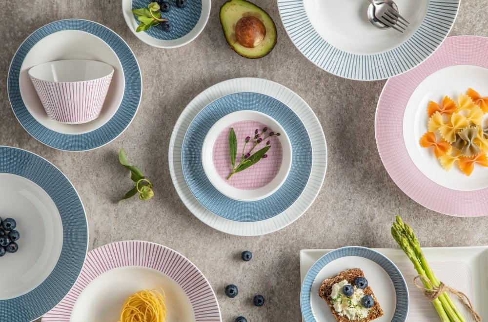 Cozy Blue 21-Piece Dinnerware Set