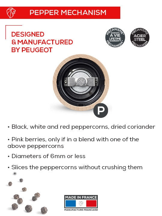 [Peugeot] Pepper Mill, u'Select, Wood, Chocolate Finish, 18 cm - 7 in
