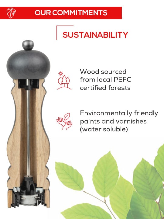 [Peugeot] Pepper Mill, u'Select, Wood, Chocolate Finish, 18 cm - 7 in