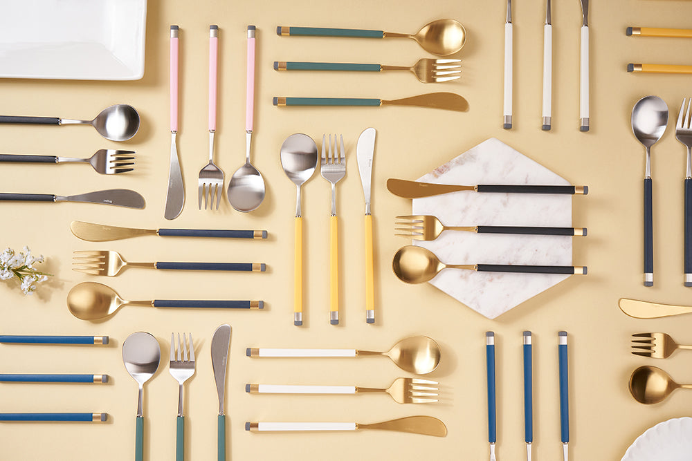 [Bogen] Kara Gold Dinner set, with Korean Spoon  (1 Set - 4 Pieces)