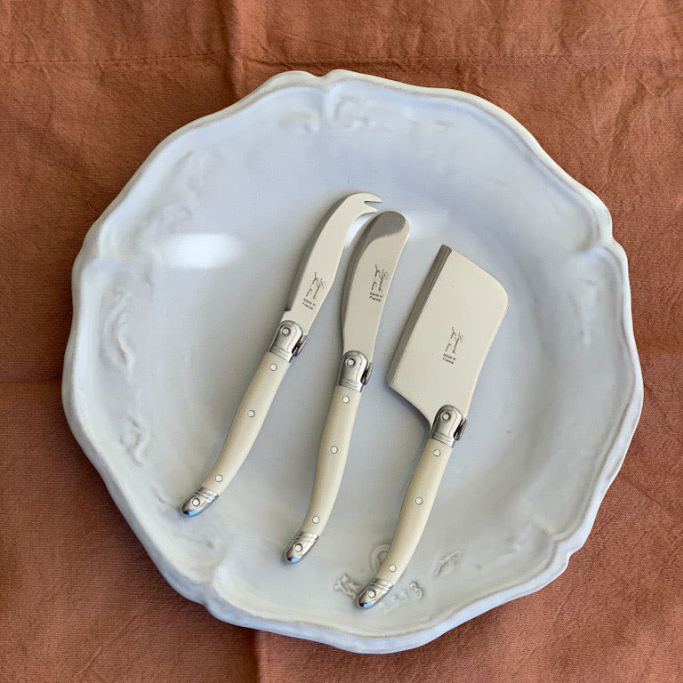 [Laguiole Jean Neron] 3-Piece Cheese Knives, IVORY