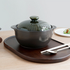 Lihan Earthenware Pot – Line Green