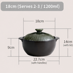 Lihan Earthenware Pot – Line Green