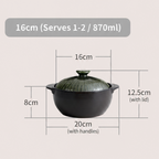 Lihan Earthenware Pot – Line Green