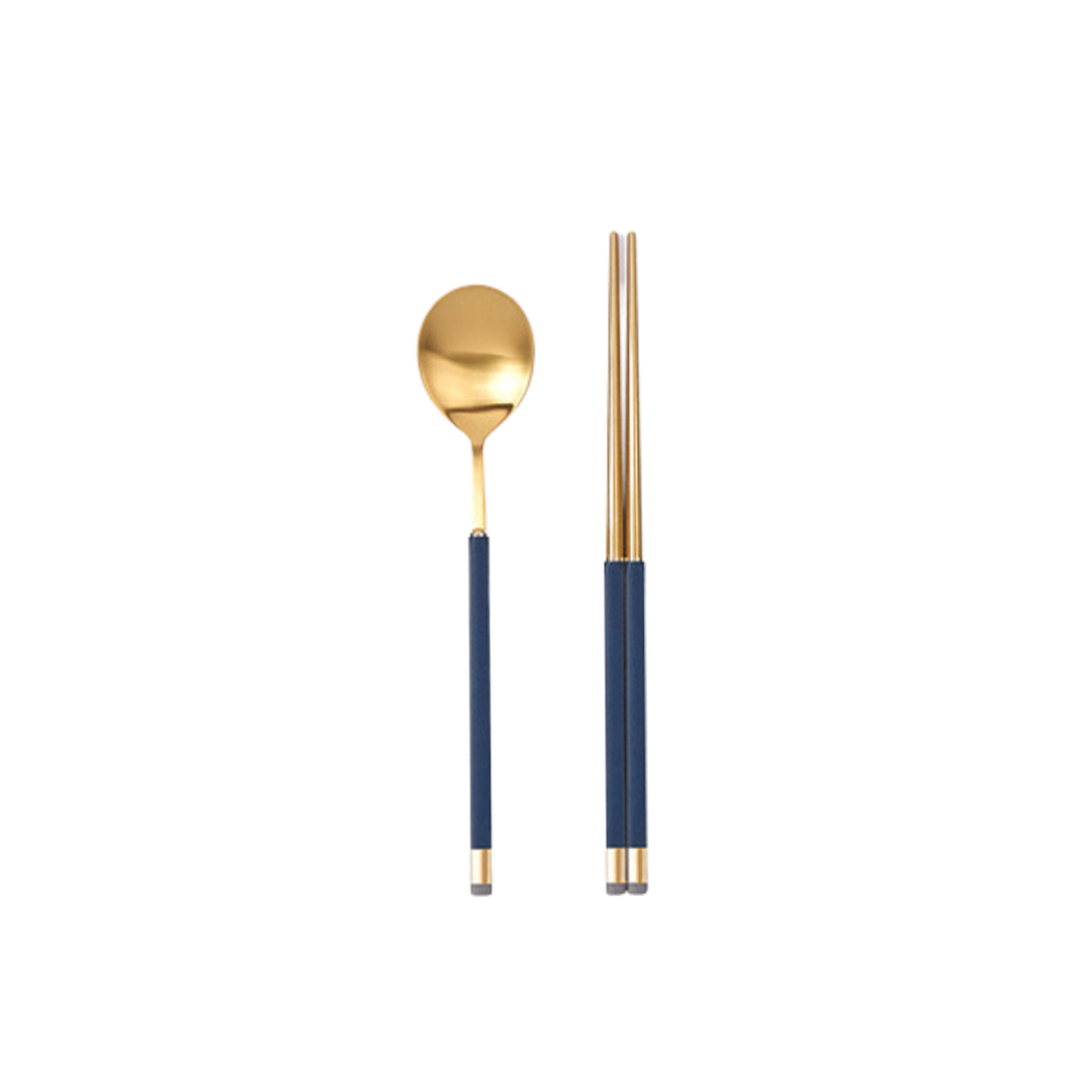 [Bogen] Kara Gold Korean Spoon & Chopstick Set