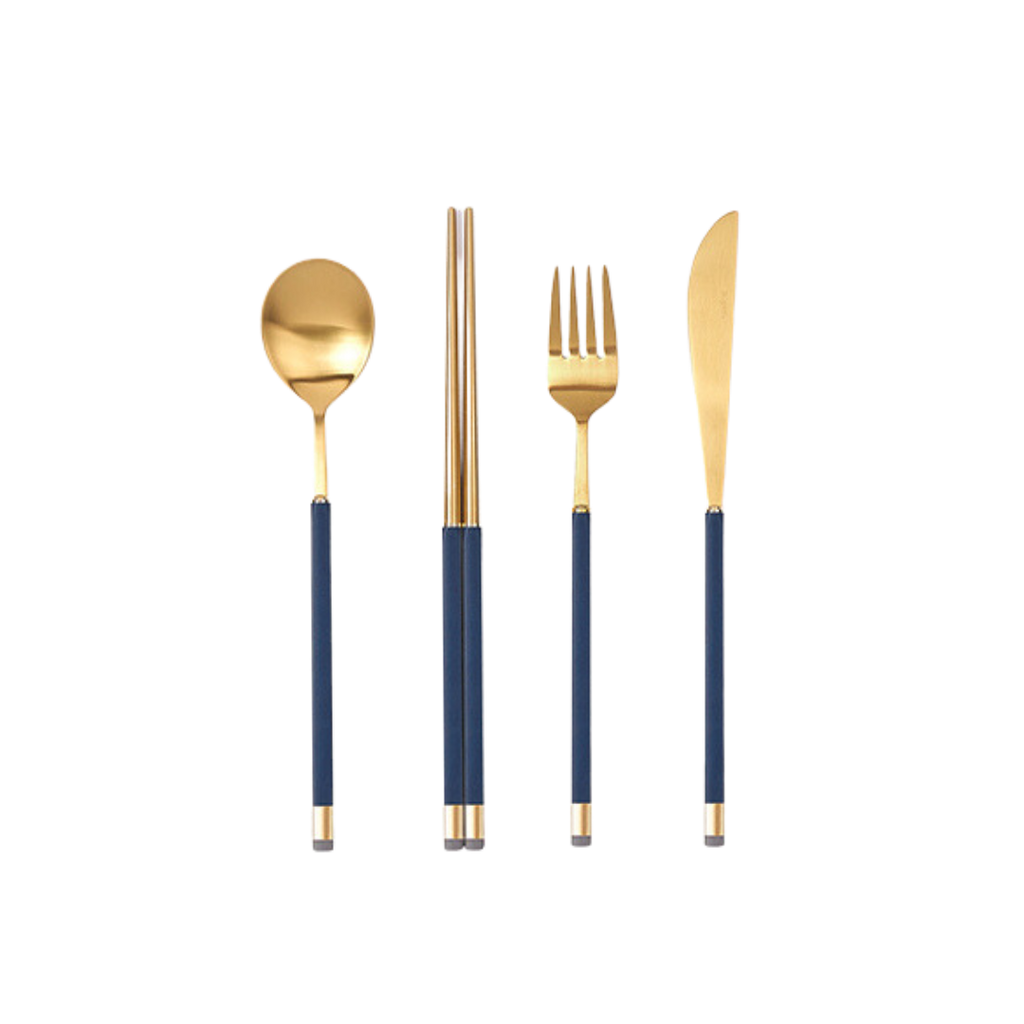 [Bogen] Kara Gold Dinner set, with Korean Spoon  (1 Set - 4 Pieces)