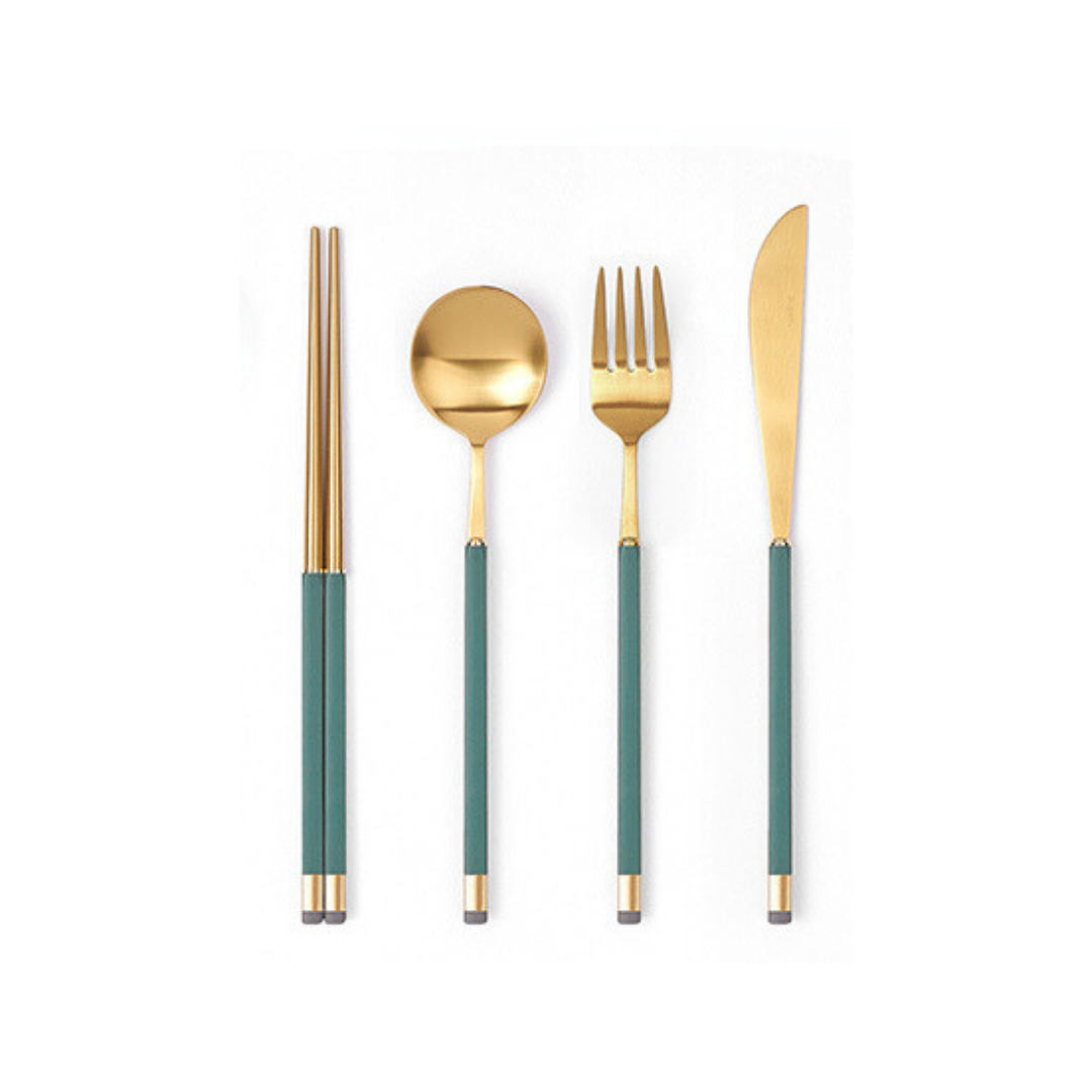 [Bogen] Kara Gold Dinner set, with Dinner Spoon (1 Set - 4 Pieces)