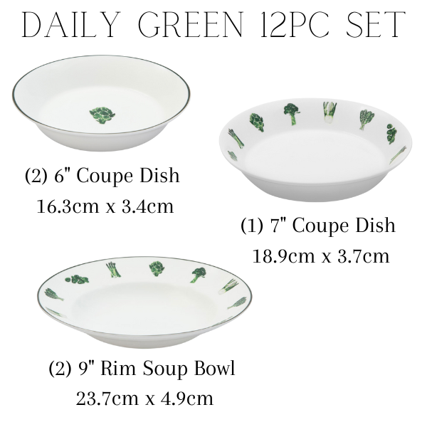 [Daily Green] 12-Piece Home set, Serving for 2 🥦