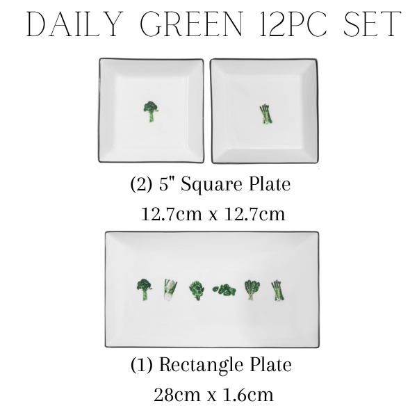 [Daily Green] 12-Piece Home set, Serving for 2 🥦