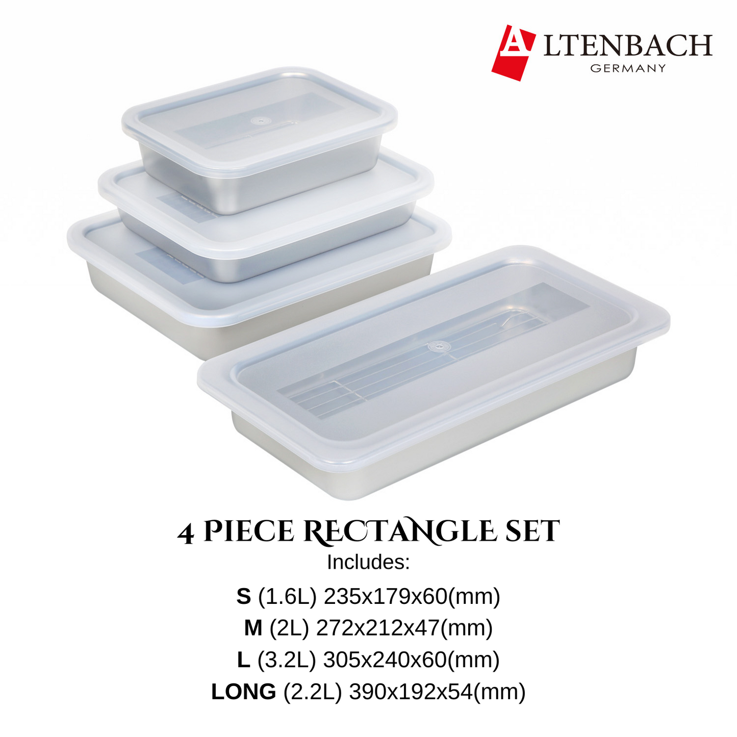 [Altenbach] Stainless Steel Tray Set - In stock