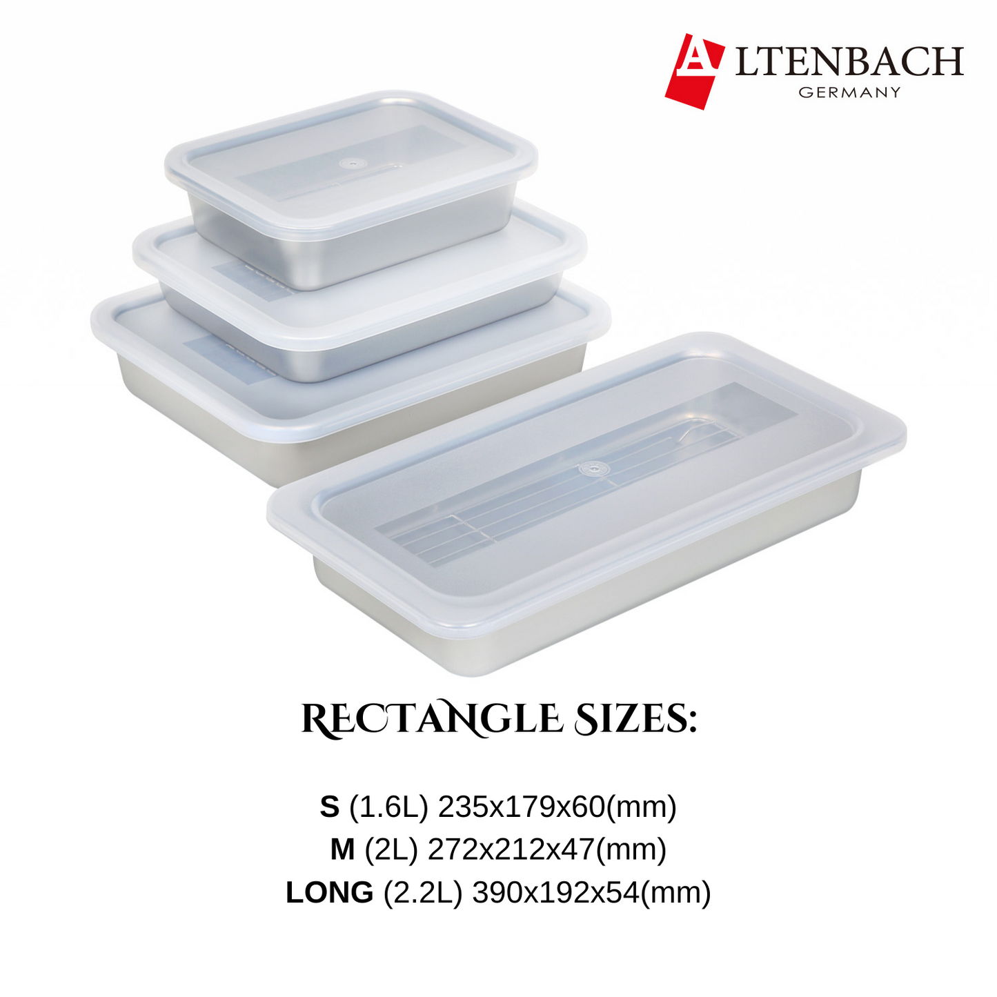 [Altenbach] Stainless Steel Rectangle Tray