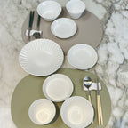[Simple White] Dinnerware set for 2people + Gift Matinee Solid Spoon & Chopsticks, 2sets
