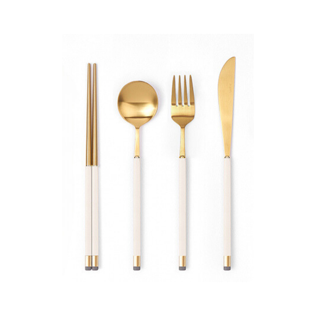 [Bogen] Kara Gold Dinner set, with Dinner Spoon (1 Set - 4 Pieces)