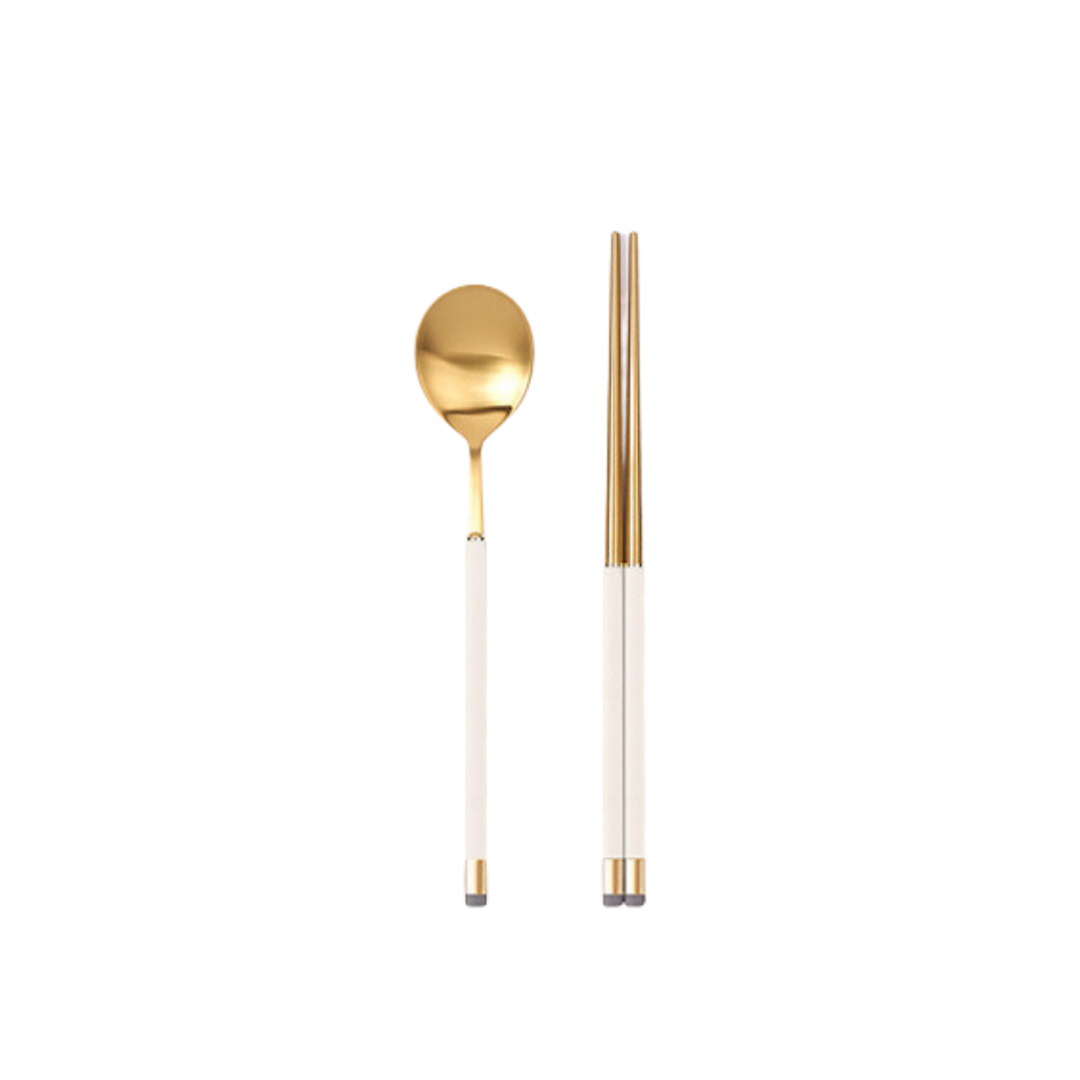 [Bogen] Kara Gold Korean Spoon & Chopstick Set