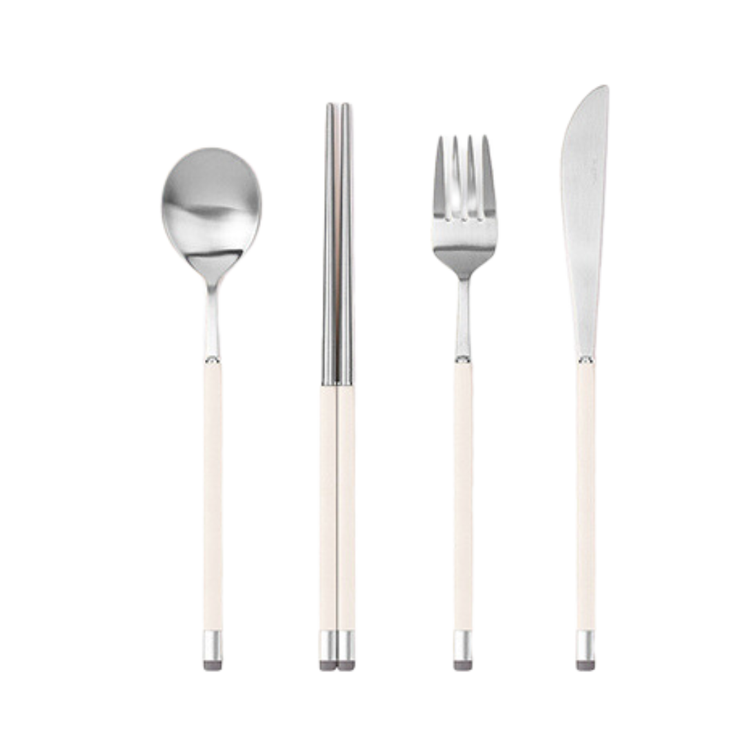 [Bogen] Kara Satin Dinner set, with Korean Spoon  (1 Set - 4 Pieces)