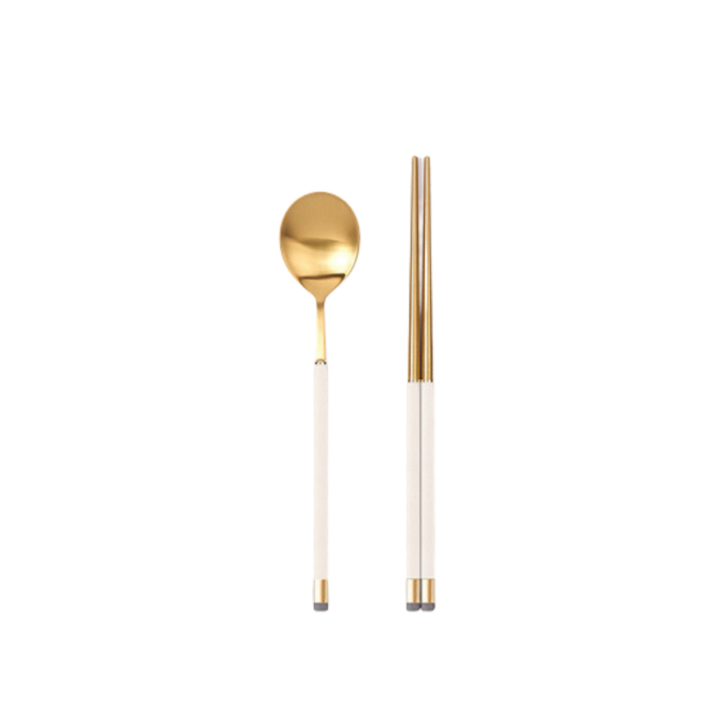 [Bogen] Kara Gold Korean Spoon & Chopstick Set
