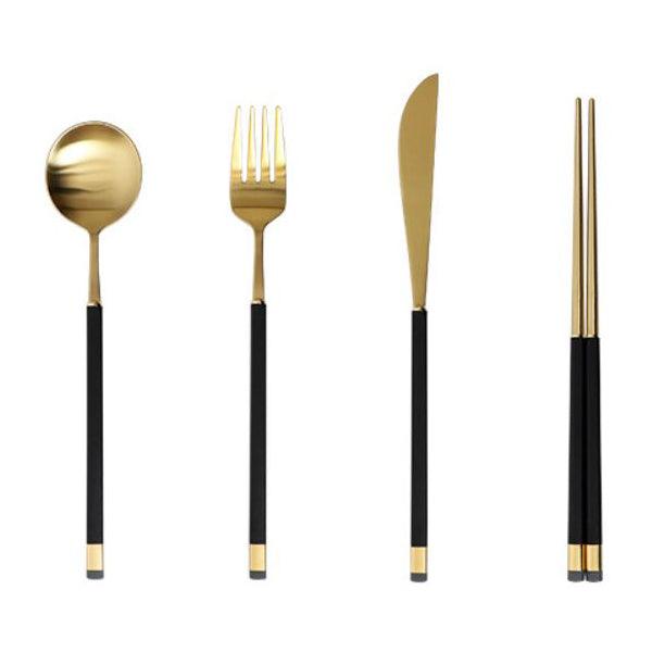 [Bogen] Kara Gold Dinner set, with Dinner Spoon (1 Set - 4 Pieces)