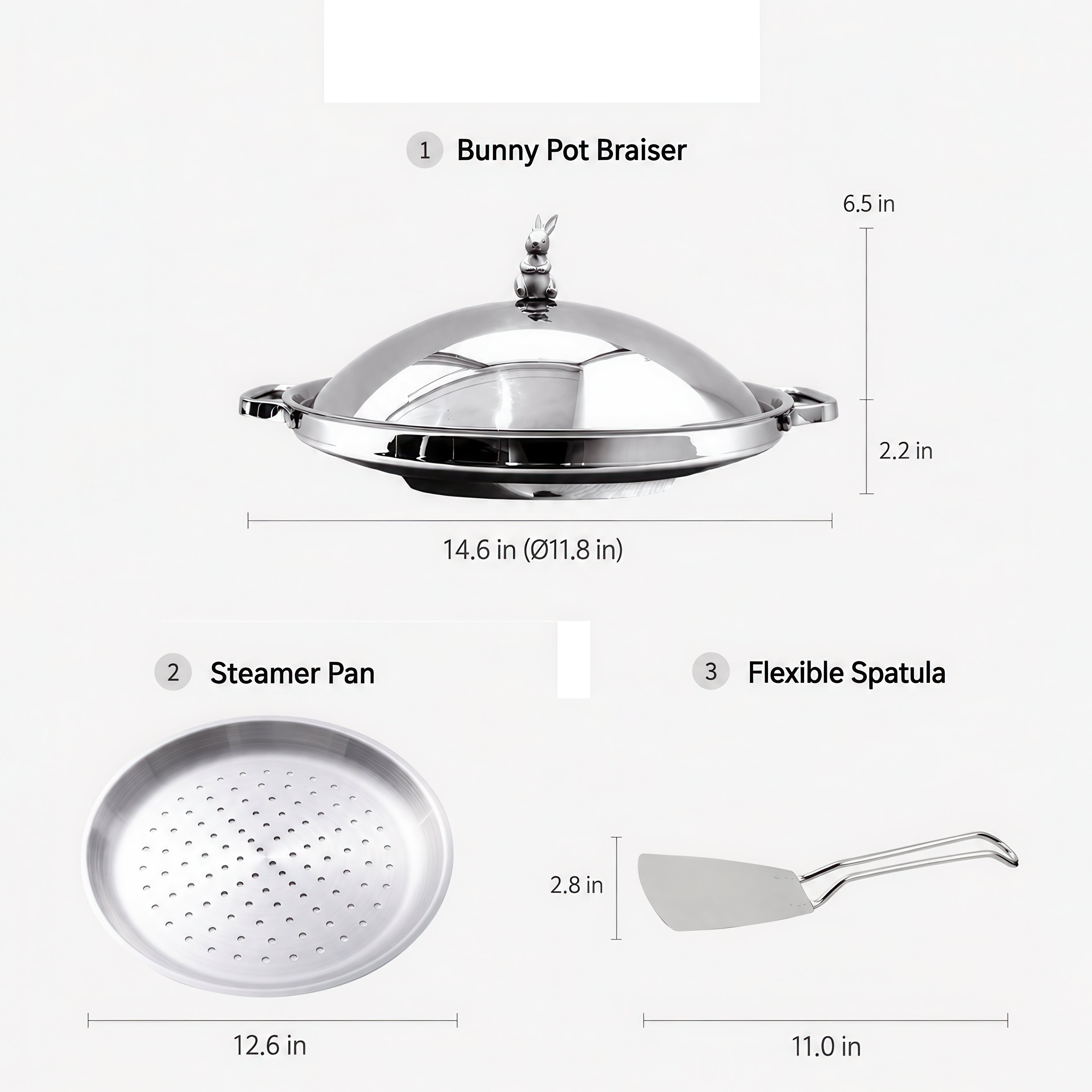 KUPER Bunny Pot – Braiser & Steamer Pan Set