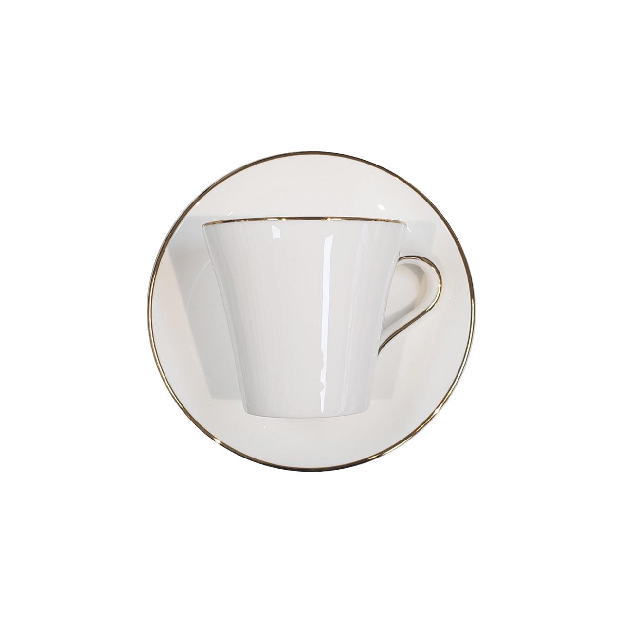 [Simple Design] Bright Gold Edge Espresso Cup & Saucer - HANKOOK