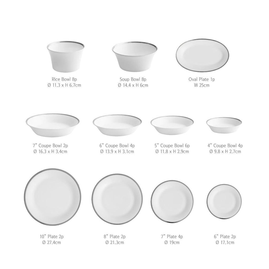 [Modern Platinum] 43-Piece Home set, Serving for 8 - HANKOOK