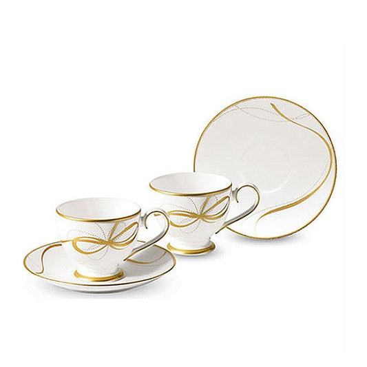 [Gold Ribbon] Coffee/Tea 2 Sets--4 Piece - HANKOOK