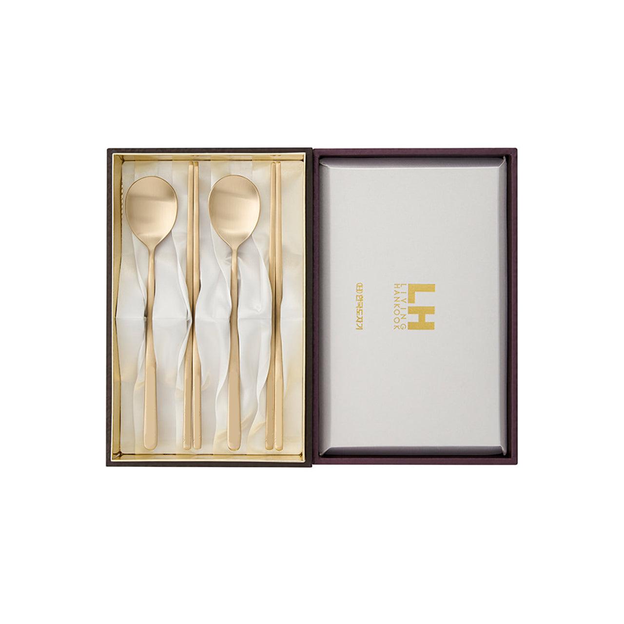 [Ye] Brass Spoon & Chopstick 2 Sets - HANKOOK