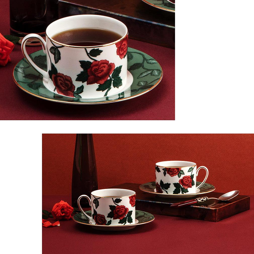 [Velvet Rose] Red 4-Piece Coffee set, Serving for 2 - HANKOOK