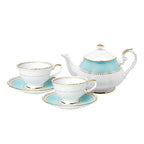 [Royal Pale Blue] 4-Piece Coffee/Tea set with Tea Pot, Serving for 2 - HANKOOK