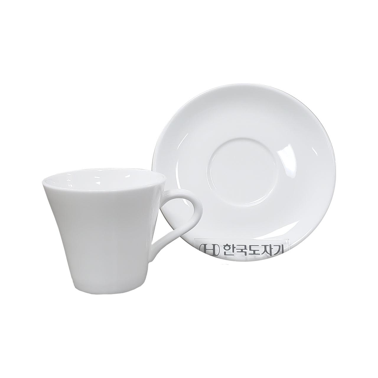 [Simple Design] White Espresso Cup & Saucer - HANKOOK