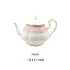 [Royal Pastel] Pink Coffee/Tea Set, Serving for 2 with Tea Pot - HANKOOK